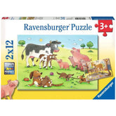 Ravensburger - Gelukkige Dierenfamilies - 2x12 Stukken - Puzzels